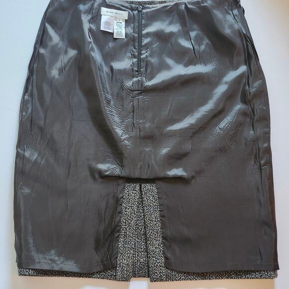 Nine West Tweed Wool Knee Length Skirt with Embroidery and Beading Size 12 - Picture 7 of 7